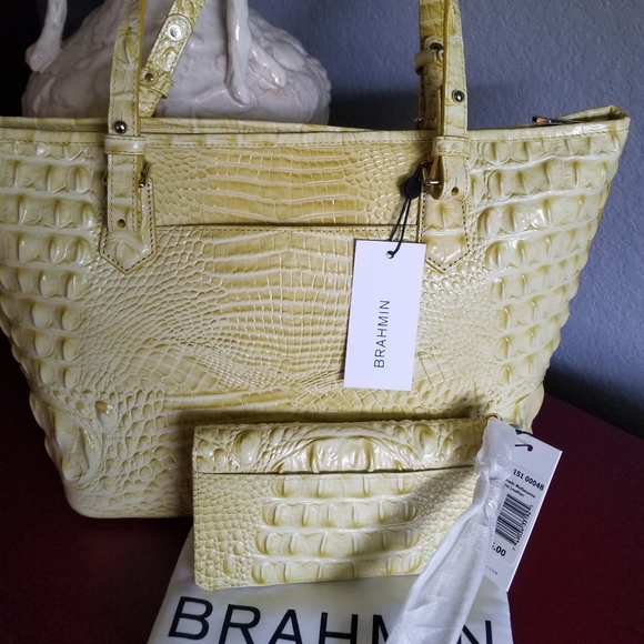 Brahmin Lemonade Medium Asher &  Wallet Set - Picture 3 of 16